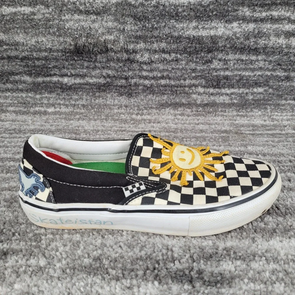 Vans Skate Era Skateistan Checkerboard Skater Slip-on‎ Shoes Men Sz 7 Women 8.5